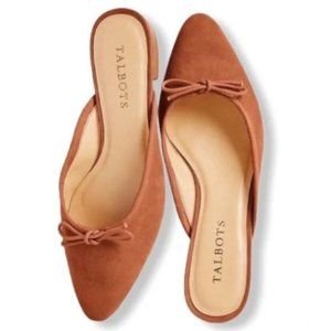 Talbots Edison Mule Suede Slides Sienna Brown Women's Size 9.5 M NIB